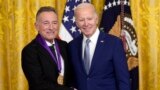 President Joe Biden presents the 2021 National Medal of the Arts to Bruce Springsteen at White House in Washington, March 21, 2023.