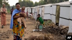 FILE - Fighting has driven many in the Democratic Republic of the Congo to a refugee camp on the edge of Goma, pictured on July 11, 2024. The U.S. has sanctioned three rebel leaders accused of fomenting political instability, conflicts and civilian displacement in the country.