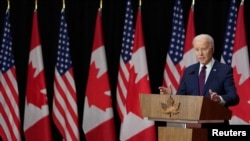 Президент США Джо Байден під час спільної прес-конференції з прем'єр-міністром Канади Джастіном Трюдо, Онтаріо, 24 березня 2023 року