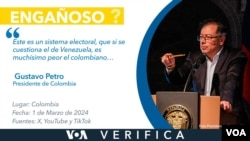 El presidente Gustavo Petro dijo que el sistema electoral de Colombia es muchísimo peor que el cuestionado de Venezuela, pero expertos señalan que no es del todo cierta su aseveración. Diseño: Mila Cruz.