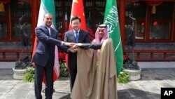 سفارتي تعلقات بحالولو په لړ کې د ایران خارجه وزیر حسین عبداللهیان او د سعودي عرب خارجه وزیر فېصل بن فرحان د اپرېل په نهمه نېټه په بيجېنګ کې ملاقات وکړو
