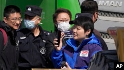 On March 13, 2024, Chinese security personnel gathered at the explosion site in Sanhe City, Hebei Province, northern China, and took Chinese journalists away.