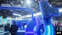  TikTok 在上海國際家電及消費電子展覽會上的展台。（2024年3月14日）