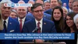 VOA60 America - Republicans chose Rep. Mike Johnson as their fourth nominee for House speaker