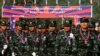 미얀마 내 소수민족 반군 조직인 '카렌국민연합(KNU)' 병사들이 조직 창립 기념 행사에서 행진하고 있다. (자료사진) 