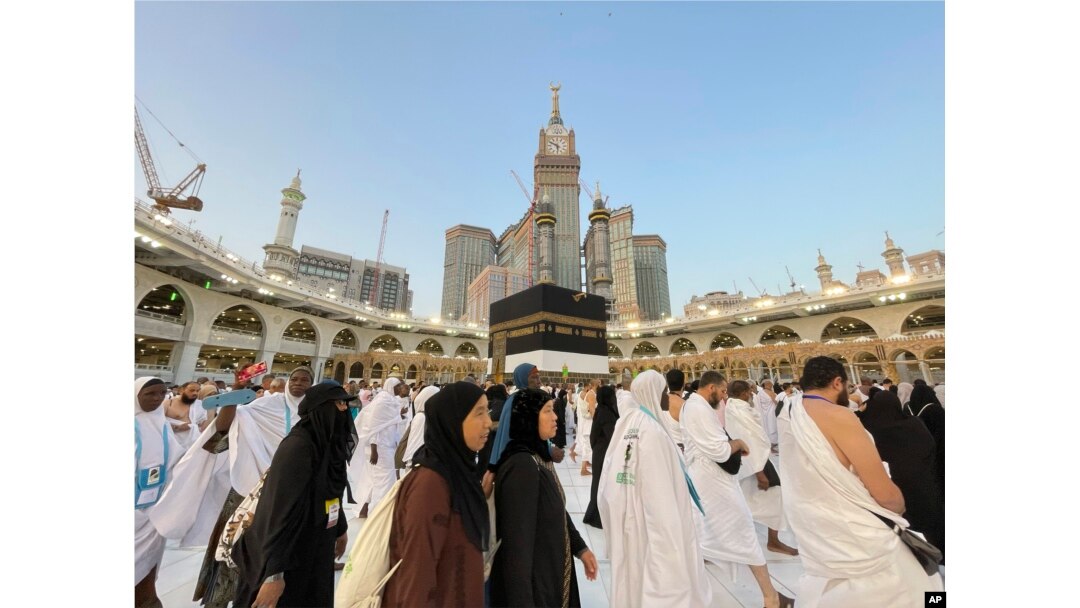 Muslim pilgrims circumambulate around the Kaaba, the cubic building originally built by the Archprophet Abraham, at the Grand Mosque, during the annual hajj pilgrimage in Mecca, Saudi Arabia, June 26, 2023, before heading to Mina in preparation for the Hajj, the fifth pillar of Islam and one of the largest religious gatherings in the world.