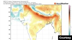 မြန်မာနိုင်ငံအပူချိန်ညွှန်းပြ မြေပုံ (Credit: AccuWeather)