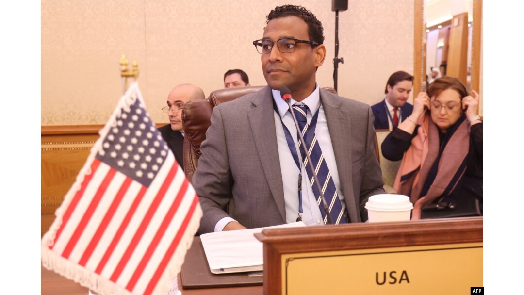 FILE - U.S. Department of State Deputy Coordinator for Counterterrorism Ian Moss attends a conference in Kuwait City, March 7, 2023.