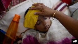 বাংলাদেশের ঢাকা শিশু হাসপাতালে ডেঙ্গুর চিকিৎসা নিচ্ছে একটি শিশু। (ফাইল ছবি) 