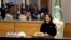 FILE - Libya's Tripoli-based administration Foreign Minister Najla Mangoush attends a meeting with other Arab Foreign Ministers in the capital Tripoli, Jan. 22, 2023.