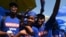 FILE - Supporters of the South African opposition party Democratic Alliance (DA) react during the DA's manifesto launch at the Union Buildings in Pretoria, on Feb. 17, 2024. 