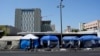 Tents are lined up in the Skid Row neighborhood of Los Angeles, July 25, 2024. California Gov. Gavin Newsom issued an executive order Thursday to direct state agencies on how to remove homeless encampments.