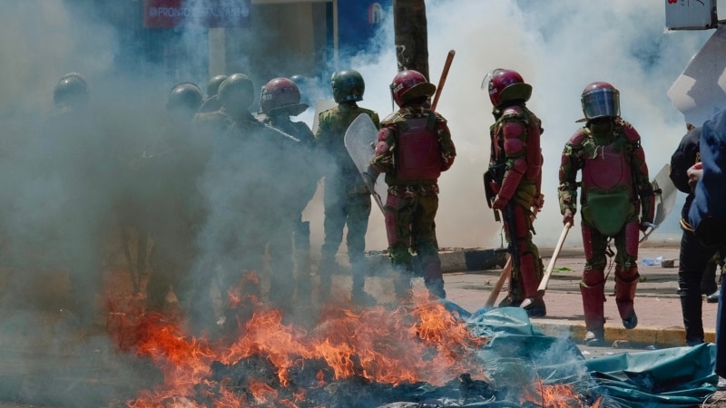 Fires break out at Kenyan parliament as protests rage against tax hikes