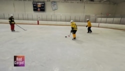 Visually impaired athletes use ice hockey to show determination