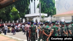 Aksi penolakan Otonomi Khusus Papua dan pembentukan DOB di depan kantor Kementerian Dalam Negeri Republik Indonesia, Jakarta. (Foto: PUSAKA)