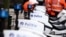FILE - This photograph shows a Belgian police logo on police bikes during a protest near the headquarters of the Federal Police in Brussels, on Jan. 11, 2023. On March 29, seven people were charged over "possible terrorist attacks" in the country.