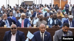 Somalia Members of Parliament attend a session where President Hassan Sheikh Mohamud addressed the parliament regarding the Ethiopia-Somaliland port deal in Mogadishu, Somalia, Jan. 2, 2024. 