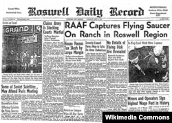 Roswell Daily Record front page of July 8, 1947.