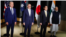 2023年5月20日，美国总统拜登（左起）、澳大利亚总理安东尼·阿尔巴尼斯、日本首相岸田文雄和印度总理纳伦德拉·莫迪在日本七国集团峰会期间举行四方机制会谈。（美联社照片）
