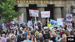 Protest građana ispred Ustavnog suda u Beogradu koji je organizovalo udruženje "Ne damo Jadar" (foto: FoNet)