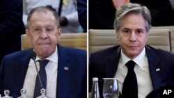 Ngoại trưởng Nga Sergei Lavrov và Ngoại trưởng Hoa Kỳ Antony Blinken tại cuộc họp G-20.
