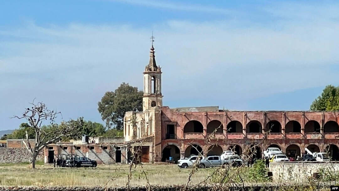 View of the ranch where 12 people were killed in an attack in Salvatierra, Guanajuato State, Mexico, Dec. 17, 2023.