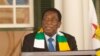 FILE: Zimbabwean President Emmerson Mnangagwa, pictured here in September 2023 in Harare, was scheduled to attend the closing ceremony of the Southern Africa International Renewable Energy Conference on March 1, 2024, but could not land due to a bomb scare.