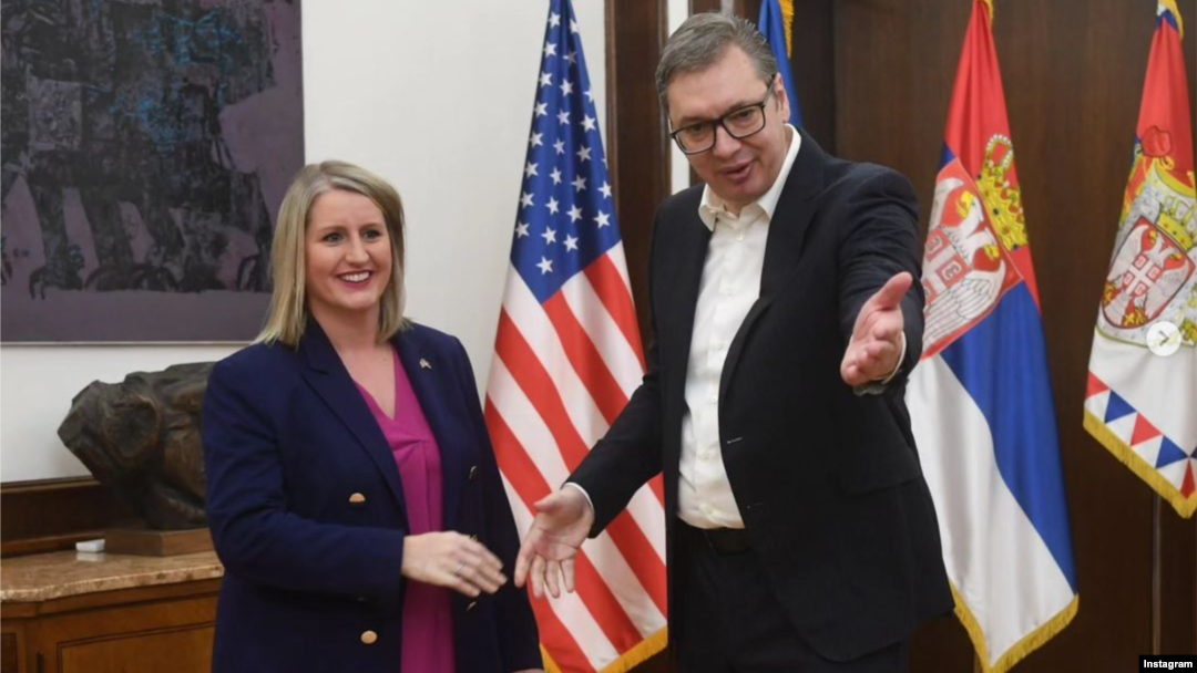 Podsekretarka za javnu diplomatiju Liz Alen sastala se sa predsednikom Srbije Aleksandrom Vučićem, u Beogradu, 15. maja 2024. (Foto: Instagram nalog predsednika Republike)