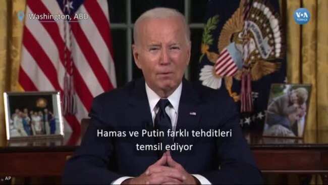 Biden: "Hamas gibi teröristlerin ve Putin gibi bir tiranın kazanmasına izin veremeyiz"