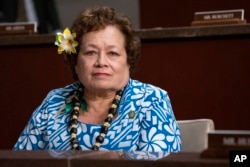 FILE - Rep. Aumua Amata Radewagen of American Samoa attends a House Foreign Affairs Committee hearing on China, Feb. 28, 2023, on Capitol Hill in Washington.