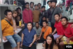 Sejumlah WNI yang berhasil dibebaskan dari kelompok perdagangan manusia di Myanmar.
