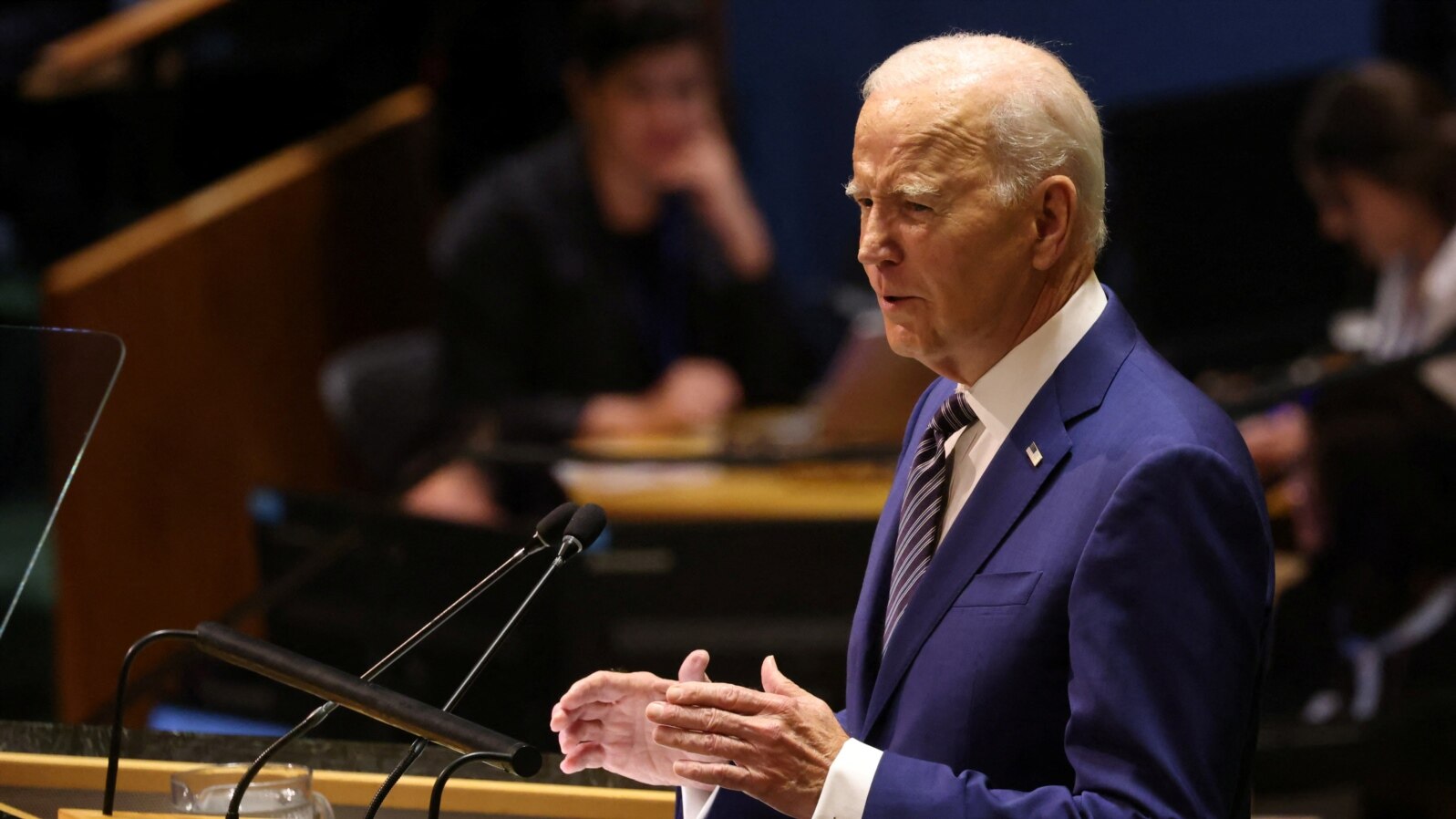 Prezida Joe Biden ashikiriza ijambo mu nama ya ONU igira 78