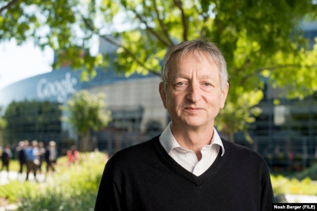 FILE - AI scientist Geoffrey Hinton poses at Google's Mountain View, Calif, headquarters on March 25, 2015. Hinton prefers a term for AGI — superintelligence — "for AGIs that are better than humans." (AP Photo/Noah Berger, File)