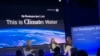 Libby Casey, left, of The Washington Post speaks with World Wildlife Fund’s Melissa Ho and Julie Waechter, co-CEO of DigDeep, during an online forum on the world's water crisis hosted by The Washington Post on March 15, 2023. (Julie Taboh/VOA)