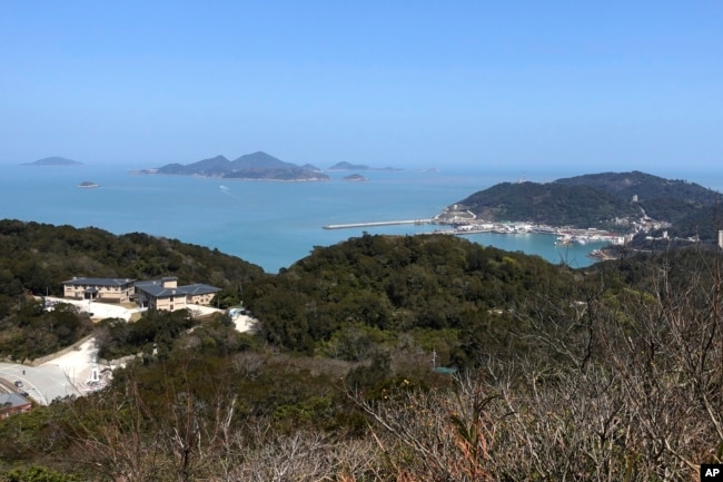 A view of Matsu Islands is seen from an observation deck on Nangan, part of Matsu Islands, Taiwan on Tuesday, March 7, 2023. (AP Photo/Johnson Lai)