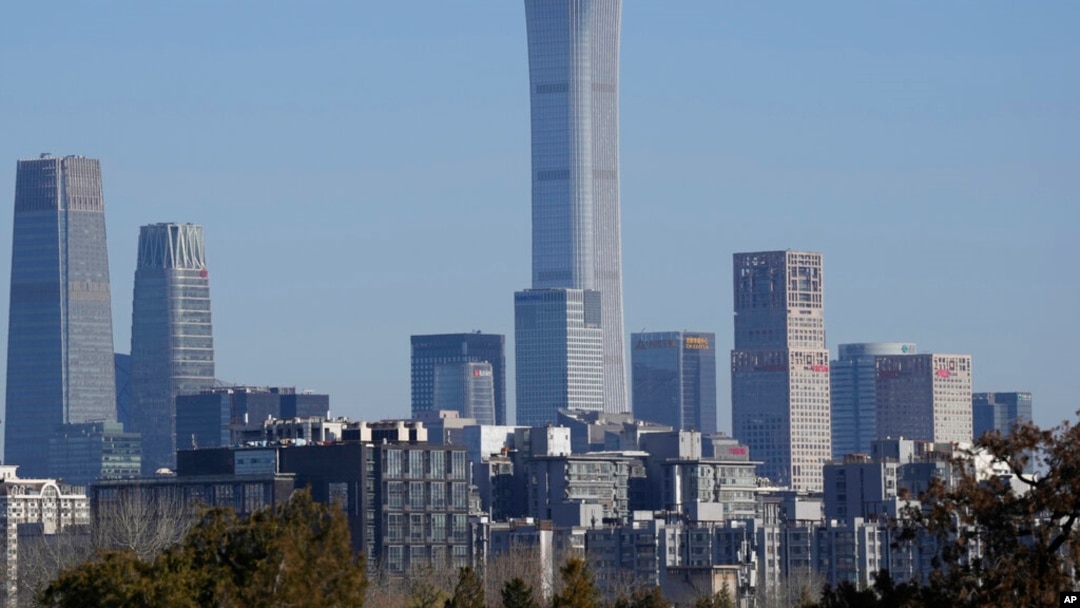 FILE - A view of Beijing's skyline from the Temple of Heaven park, Dec. 8, 2022. According to official statistics released by the government March 21, 2023, Beijing's population fell by 43,000, to 21.84 million, by the end of 2022.