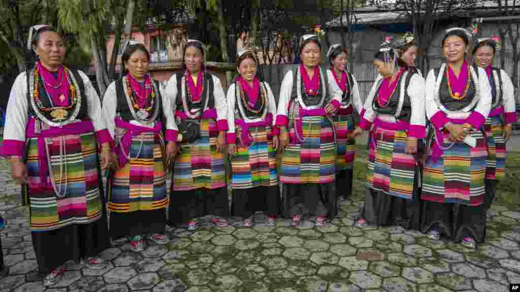 Nepal&#39;s Indigenous women in traditional attire gather to participate in a rally to mark the International Day of the World&#39;s Indigenous People in Kathmandu, Nepal.