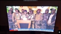 Les militaires gabonais qui affirment avoir pris le pouvoir ce mercredi 30 août 2023, Libreville, Gabon.