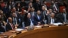 Security Council members vote on a resolution allowing Palestinian U.N. membership at U.N. headquarters in New York, April 18, 2024. The United States vetoed the Palestinian bid for full membership.