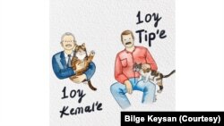 İzmir'de yaşayan 55 yaşındaki illüstratör Bilge Keysan hayvan haklarıyla ilgili vaatlerde bulunan siyasileri kedilerle çiziyor 