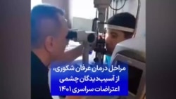 مراحل درمان عرفان شکوری، از آسیب‌دیدگان چشمی اعتراضات سراسری ۱۴۰۱

