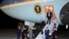 US President Joe Biden arrives on Air Force One at Brindisi International Airport, June 12, 2024, in Brindisi, Italy.