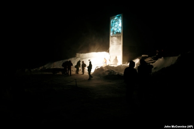 FILE - Svalbard Global Seed Vault is a safety net for the world's crop diversity, Longyearbyen, Norway, Feb. 24, 2008. (AP Photo/John McConnico)