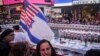 FILE - Israeli Americans and their supporters are seen at an installation in Times Square, featuring symbolic tables set for hostages held captive by Hamas in the Gaza Strip, Oct. 26, 2023, in New York.