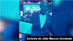 João Marcos, correspondente da VOA em Benguela, vencedor do Prémio Catoca de Jornalismo, Luanda, 16 abril 2024