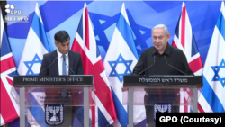 بنیامین نتانیاهو نخست‌وزیر اسرائیل، و ریشی سوناک نخست‌وزیر بریتانیا