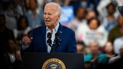 Presiden Joe Biden berpidato dalam sebuah rapat umum kampanye di kota Raleigh, North Carolina, 28 Juni 2024.