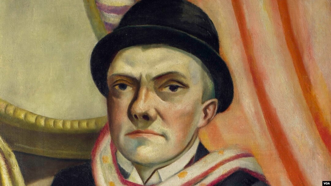 Автопортрет на фоне красной кулисы. 1923 г. Фрагмент. Credits: Artists Rights Society 
