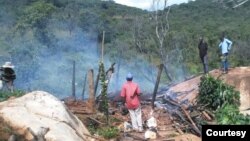 Edward Chikomba's Burned Hut
