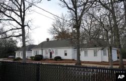 FILE - Former President Jimmy Carter's home in Plains, Georgia, is pictured Feb. 21, 2023. (AP Photo/Steve Helber)